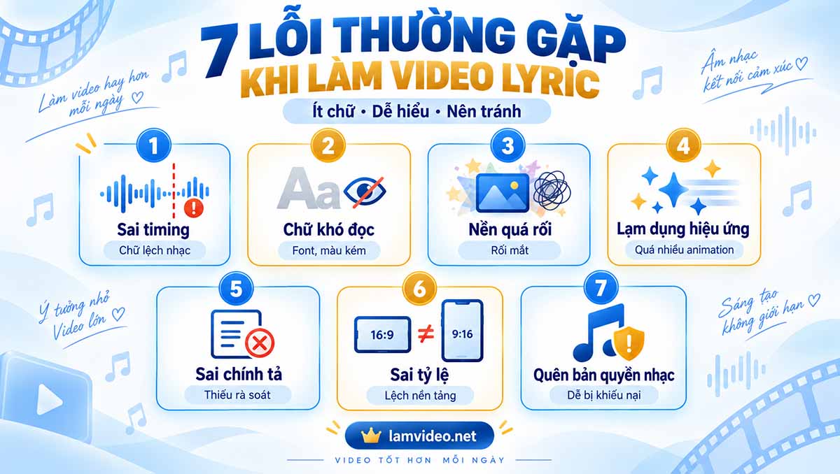 7 lỗi thường gặp khi làm video lyric