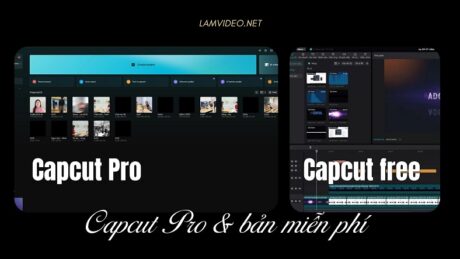Ảnh so sánh giao diện CapCut miễn phí và CapCut Pro. Bên phải là bản miễn phí với các tính năng hạn chế, bị khóa, bên trái là bản Pro với các tính năng mạnh mẽ được mở khóa.