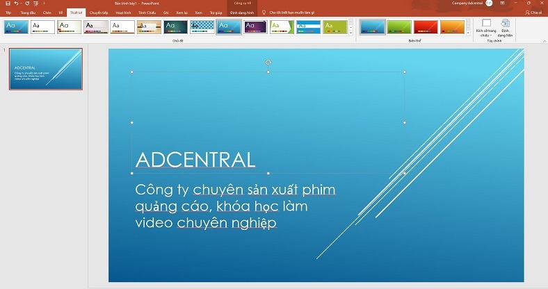 Mở trang mà bạn muốn add video vào powerpoint