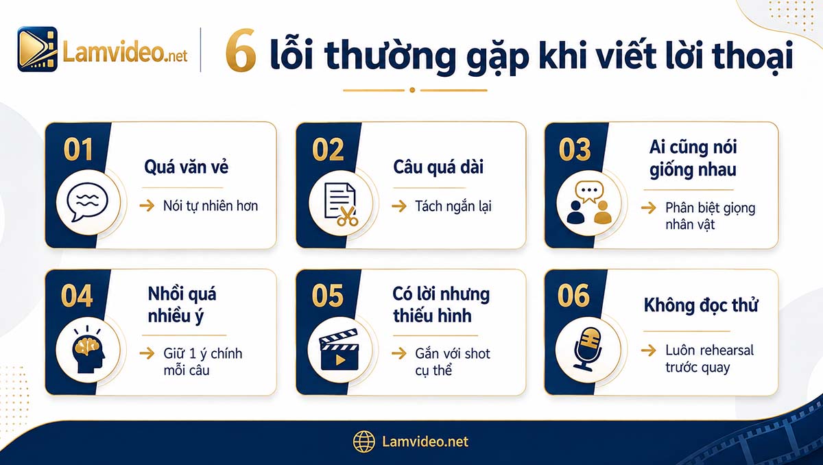6 lỗi thường gặp khi viết lời thoại kịch bản cho video và phim