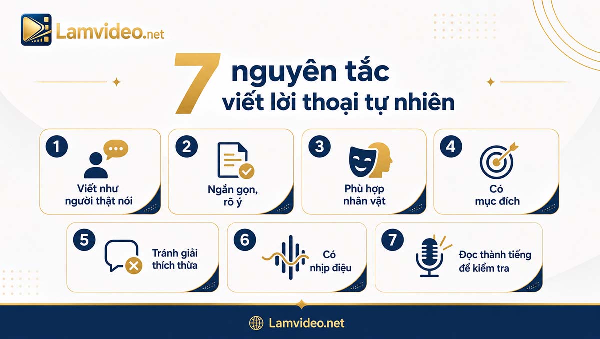 7 nguyên tắc viết lời thoại kịch bản tự nhiên, ngắn gọn và dễ nghe