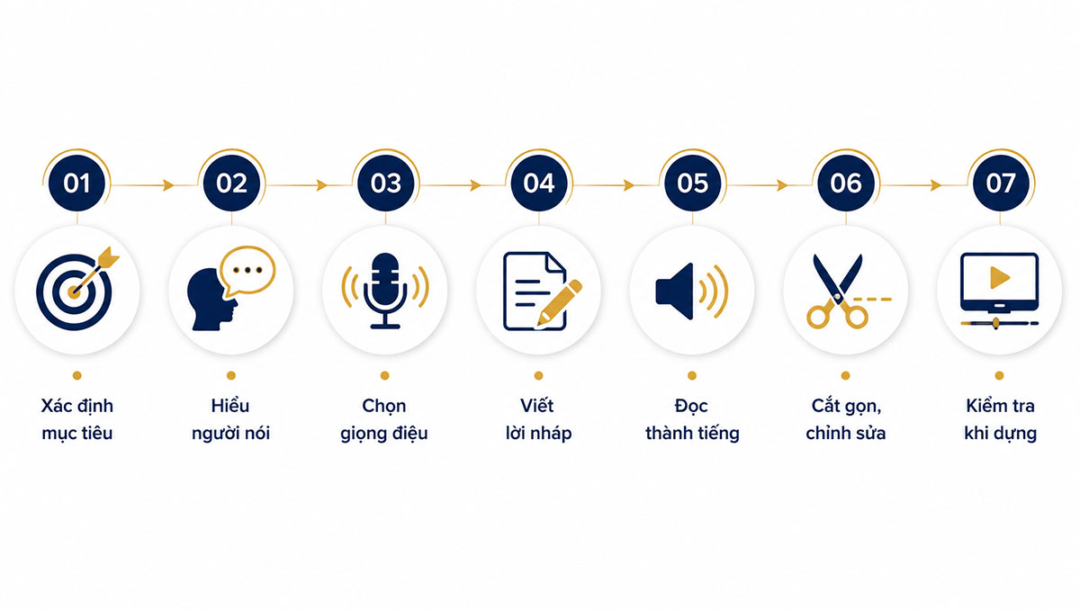 Cách viết lời thoại kịch bản từ A-Z với các bước xây dựng lời thoại rõ ràng, tự nhiên và phù hợp nội dung video
