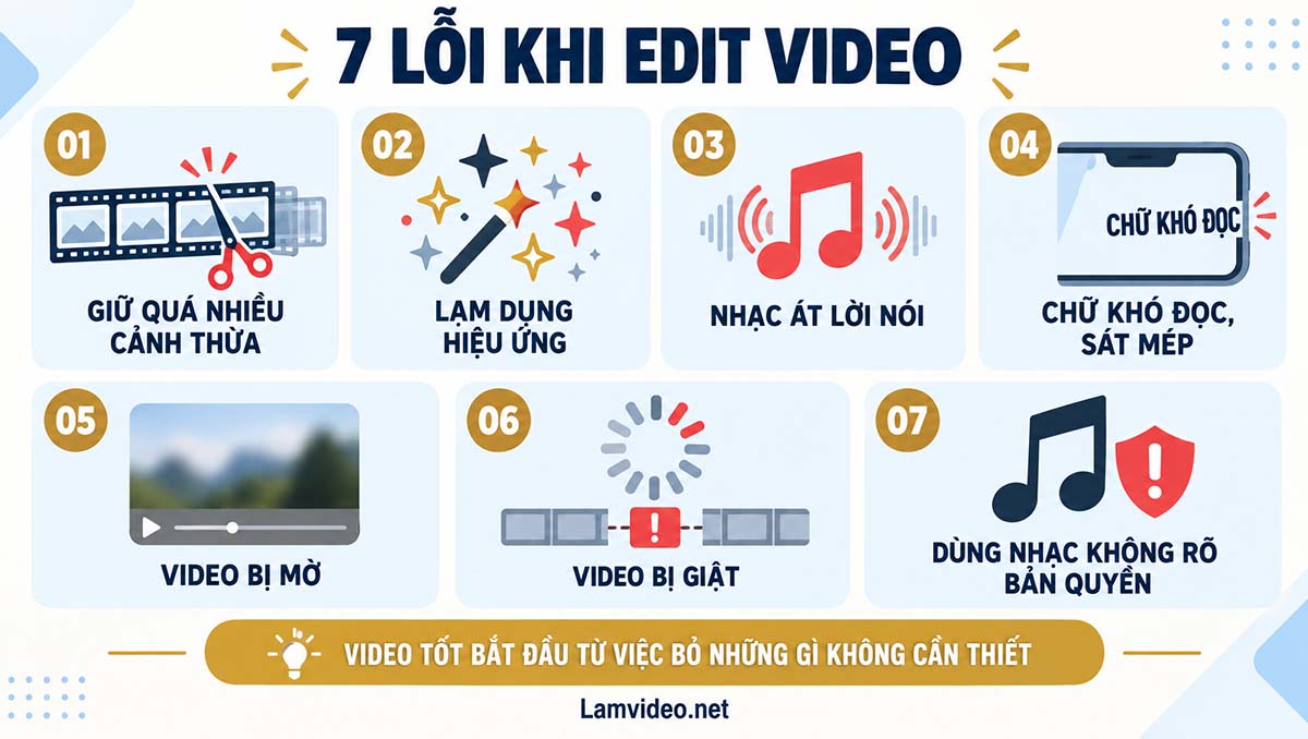 Infographic 7 lỗi khi edit video trên điện thoại người mới thường gặp