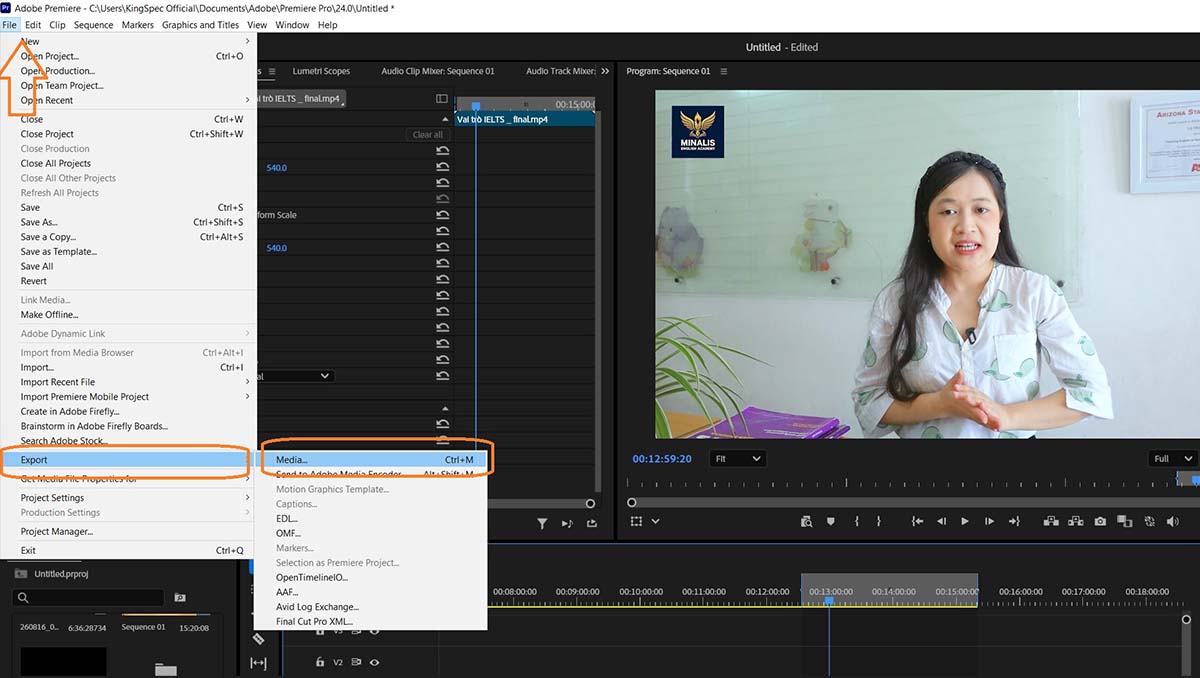 Cách xuất video trong Adobe Premiere Pro 2026 với các thiết lập xuất file