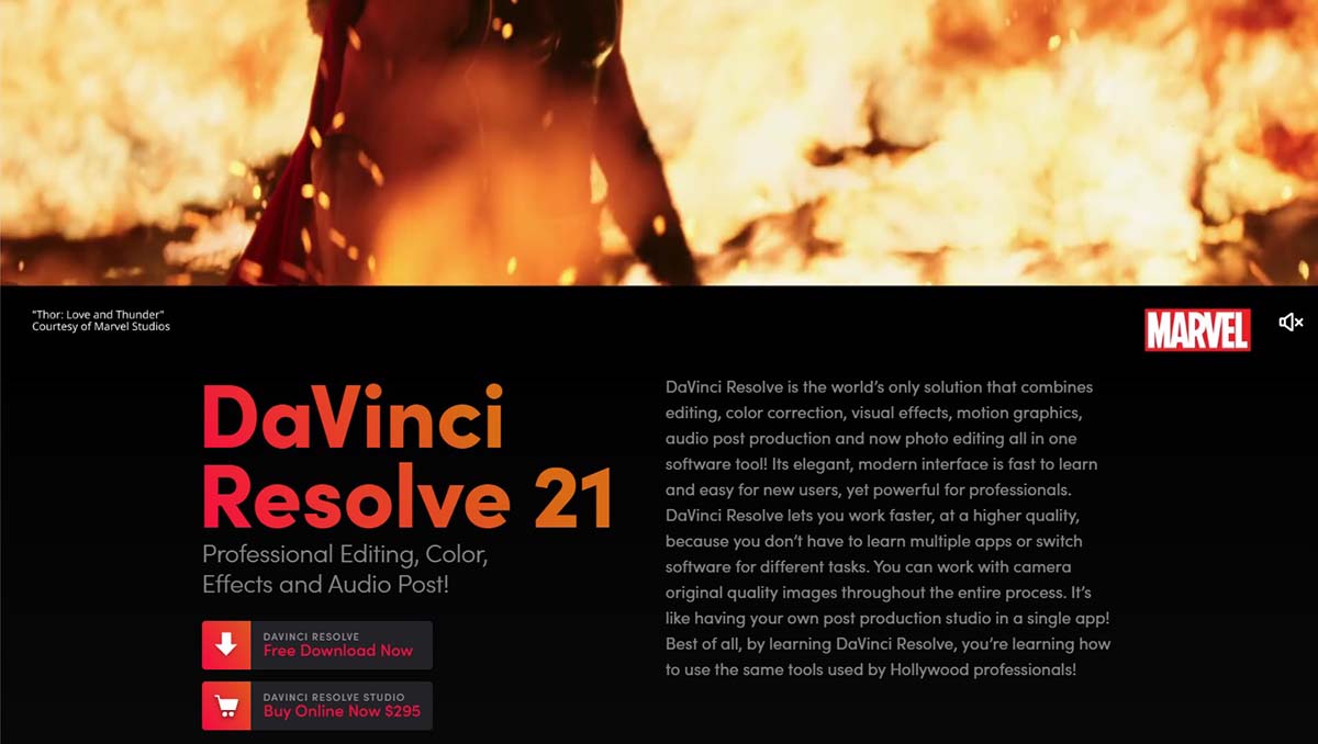 DaVinci Resolve 21 có phiên bản miễn phí để tải và sử dụng