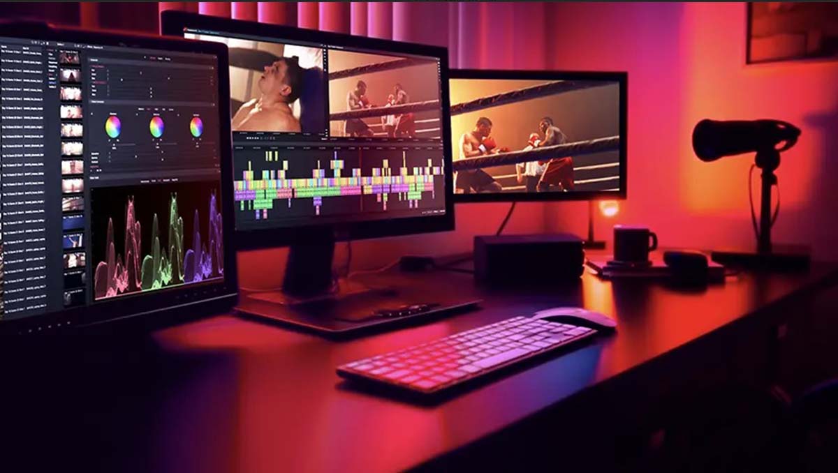 Giao diện phần mềm Lightworks trên máy tính dùng để chỉnh sửa và dựng video