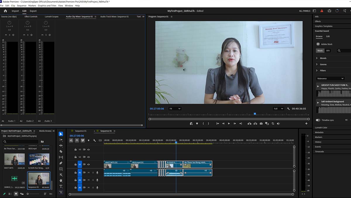Dựng phim và hoàn thiện video bằng Adobe Premiere Pro